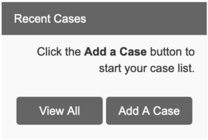 A screenshot of the section on the e-filing platform where you can start you case list with buttons View All and Add a Case.